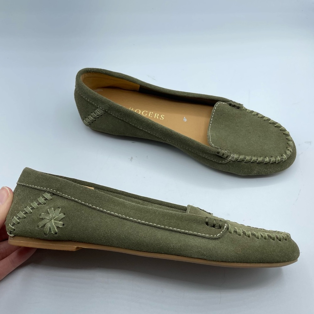 Jack Rogers Green Leather Moccasins 5